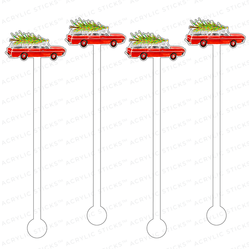 HOLIDAY WAGON ACRYLIC STIR STICKS
