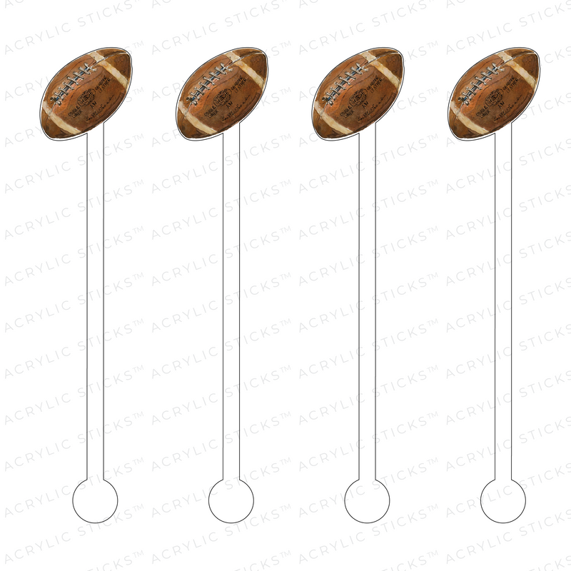 VINTAGE FOOTBALL ACRYLIC STIR STICKS