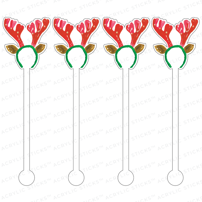 REINDEER ANTLERS ACRYLIC STIR STICKS