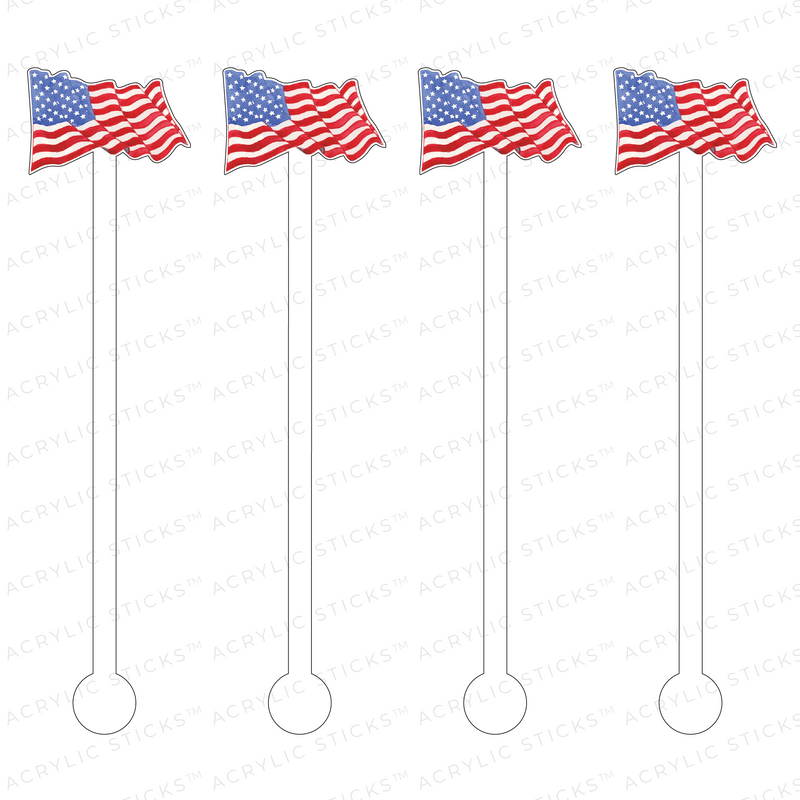 AMERICAN FLAG ACRYLIC STIR STICKS