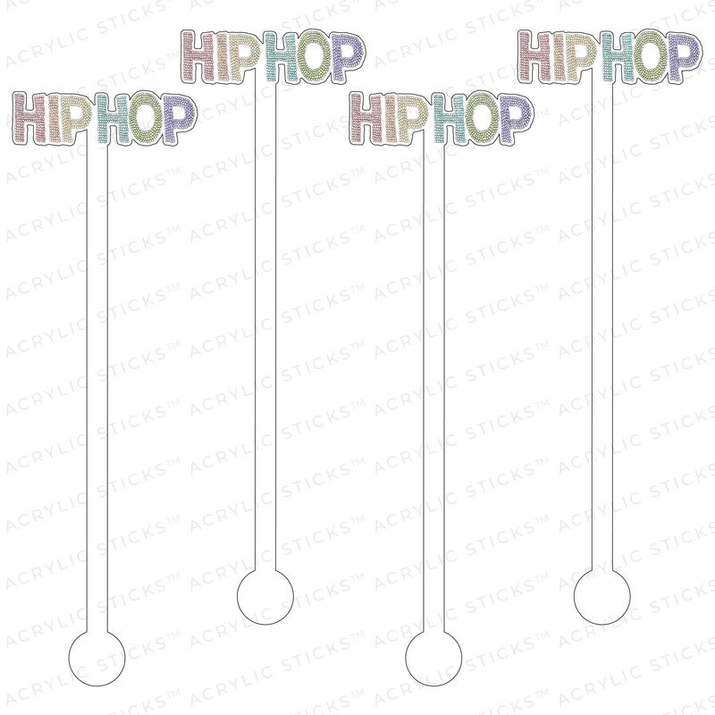 HIP HOP SIGNATURE STYLE SERIES TEXT ACRYLIC STIR STICKS