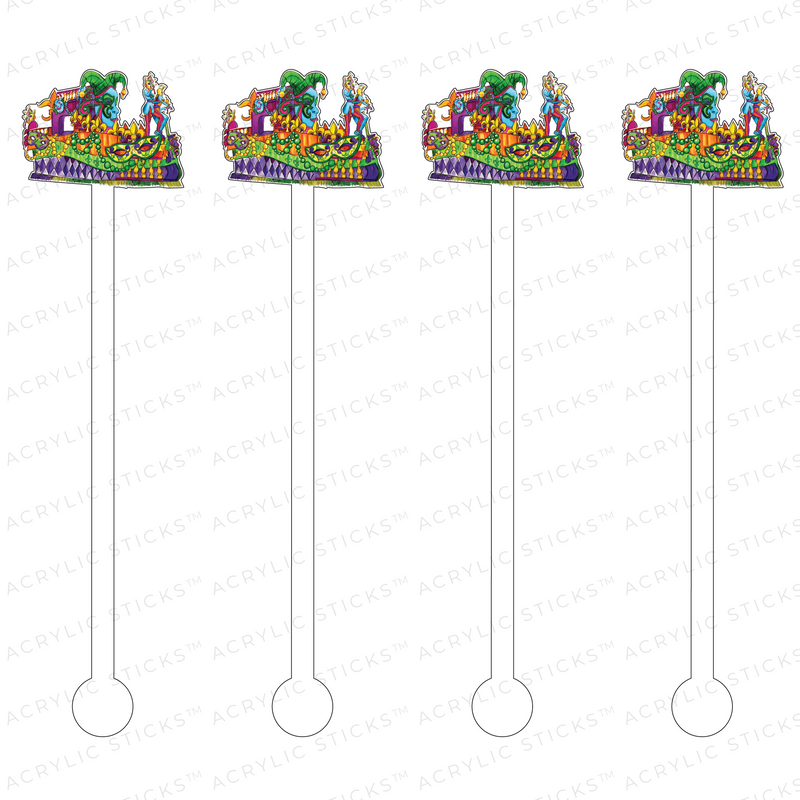 JOKER MARDI GRAS FLOAT ACRYLIC STIR STICKS