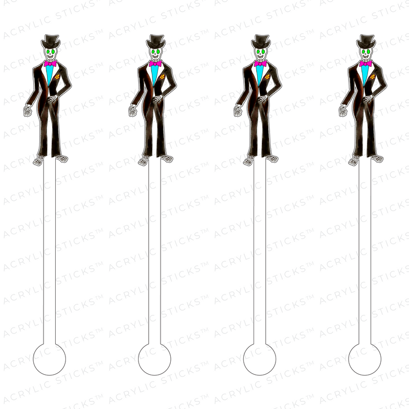 DAY OF THE DEAD GROOM ACRYLIC STIR STICKS