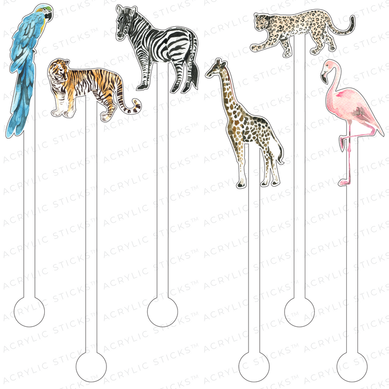 LIFE IN THE JUNGLE ACRYLIC STIR STICKS COMBO