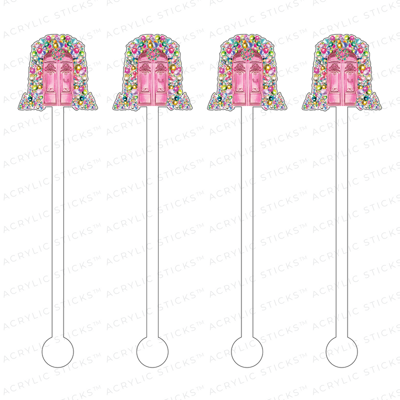 CHRISTMAS BAUBLES DOORWAY ACRYLIC STIR STICKS