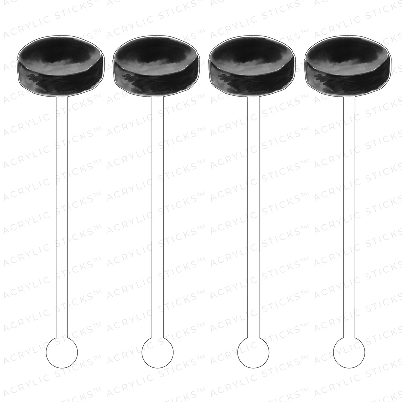 HOCKEY PUCK ACRYLIC STIR STICKS