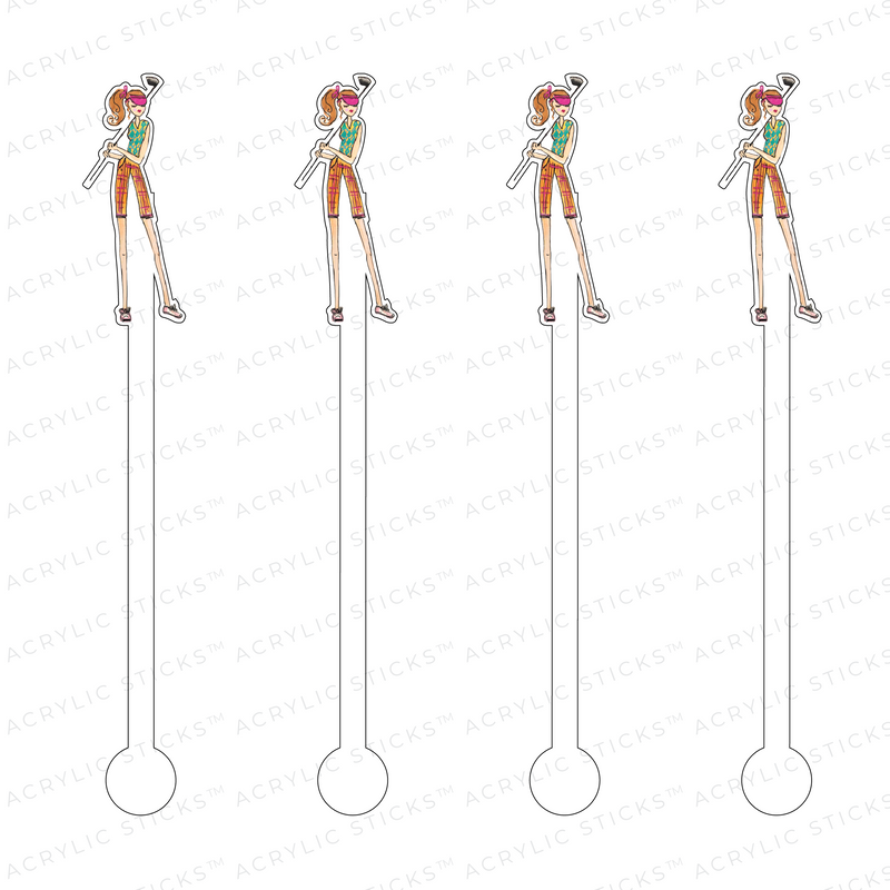 GOLF GIRL ACRYLIC STIR STICKS