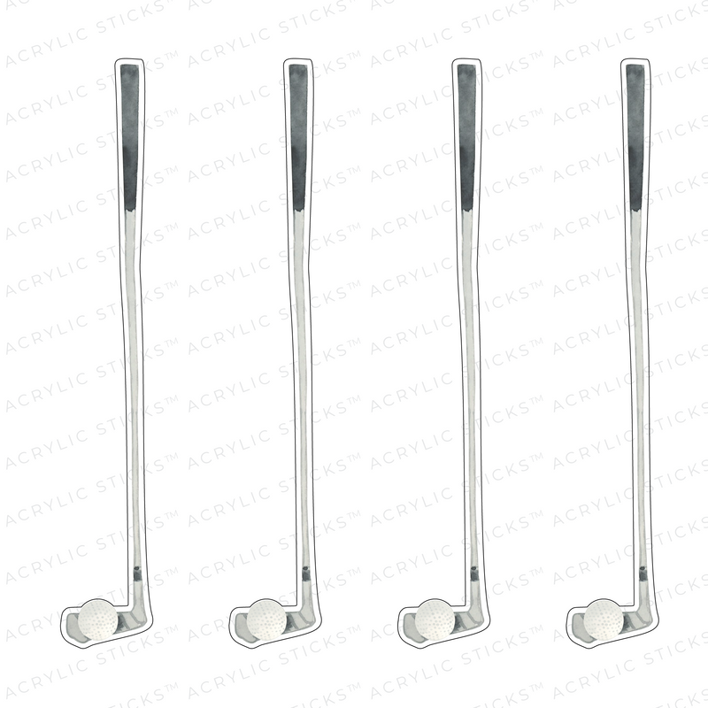GOLF CLUB & BALL TOP TO BOTTOM ACRYLIC STIR STICKS