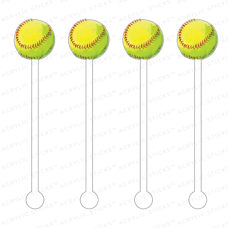 SOFTBALL ACRYLIC STIR STICKS