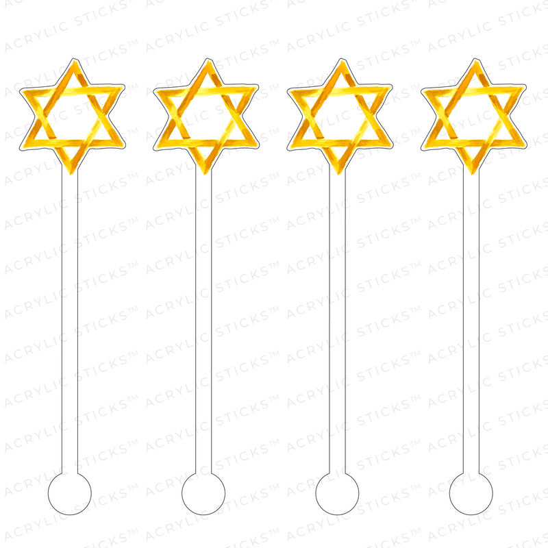 STAR OF DAVID ACRYLIC STIR STICKS