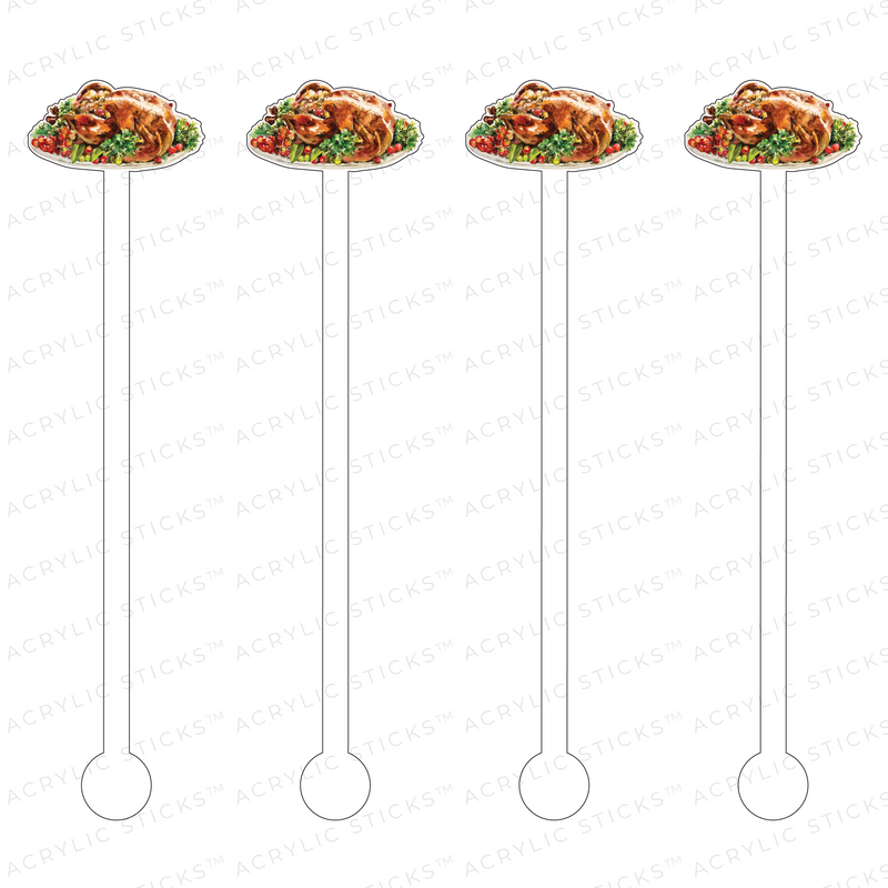 STUFFED TURKEY ACRYLIC STIR STICKS