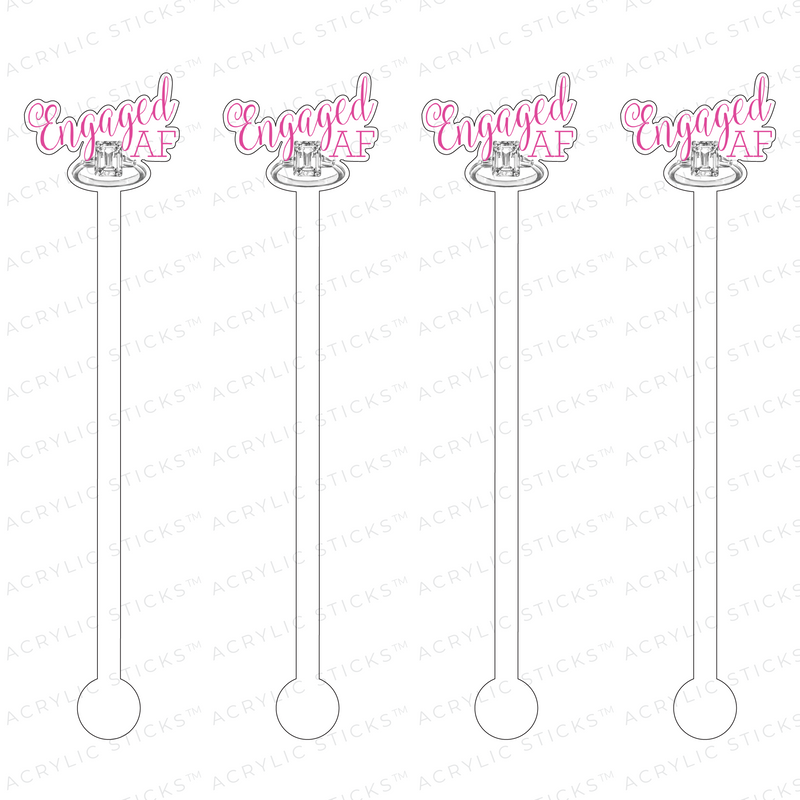 ENGAGED AF ACRYLIC STIR STICKS