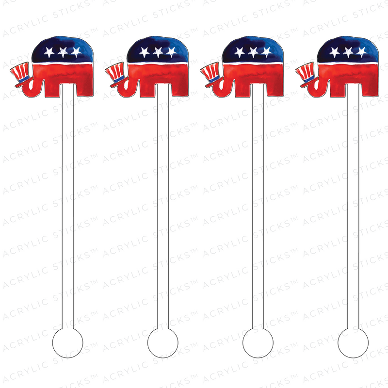 REPUBLICAN PARTY LOGO ACRYLIC STIR STICKS
