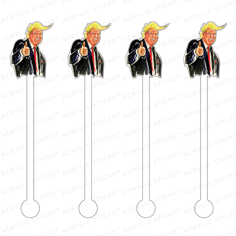 TRUMP CARICATURE ACRYLIC STIR STICKS