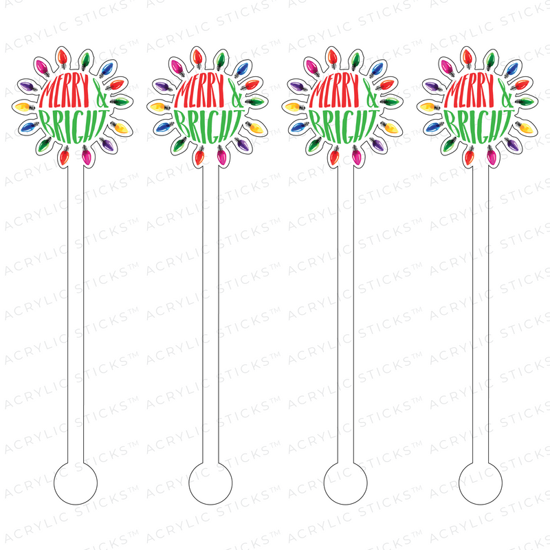 MERRY & BRIGHT ACRYLIC STIR STICKS