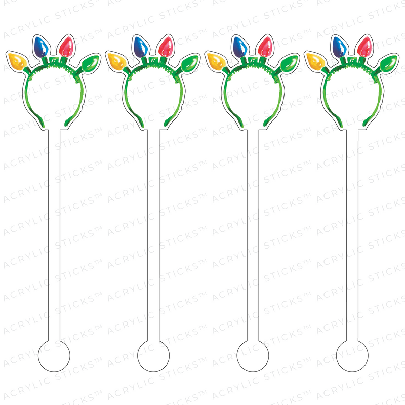XMAS LIGHTS HEADBAND ACRYLIC STIR STICKS
