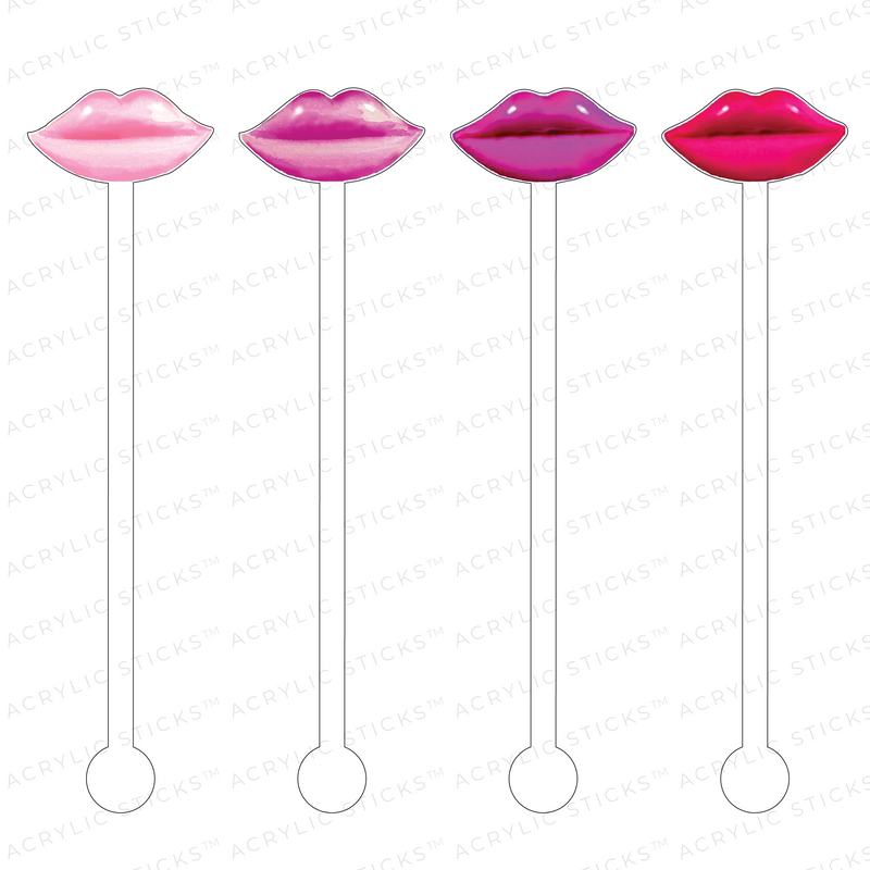 PINK LIPS ACRYLIC STIR STICKS COMBO