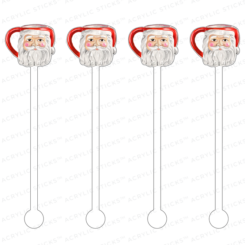 HO HO HO SANTA MUG ACRYLIC STIR STICKS