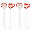 ALL THE RED SANTA MUGS ACRYLIC STIR STICKS COMBO