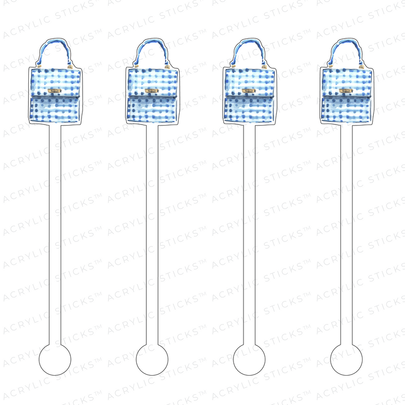 AS X EVELYN HENSON GIRLY GINGHAM PURSE ACRYLIC STIR STICKS
