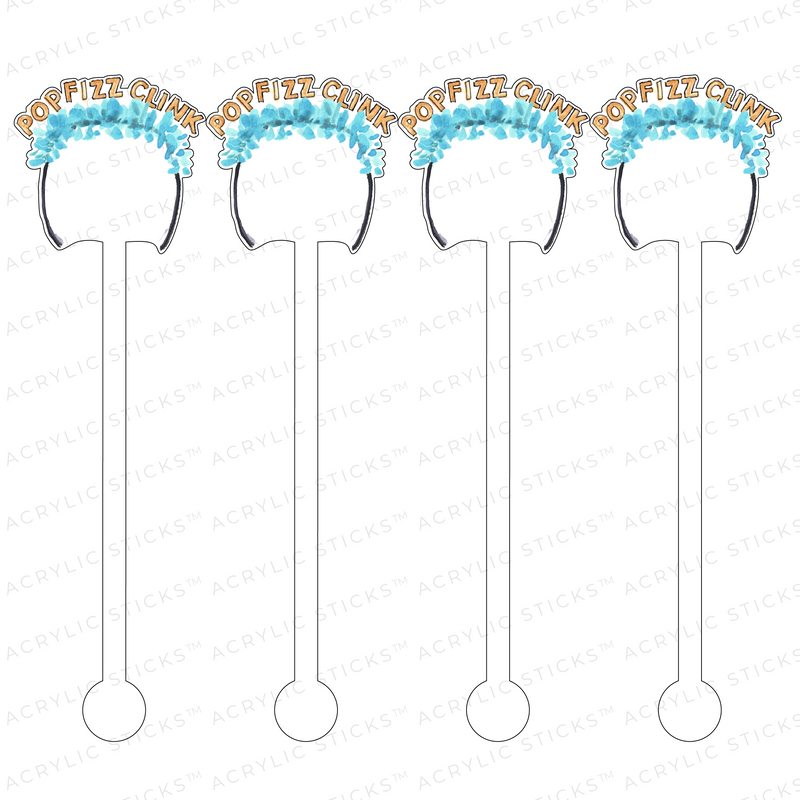 AS X EVELYN HENSON POP FIZZ CLINK HEADBAND ACRYLIC STIR STICKS