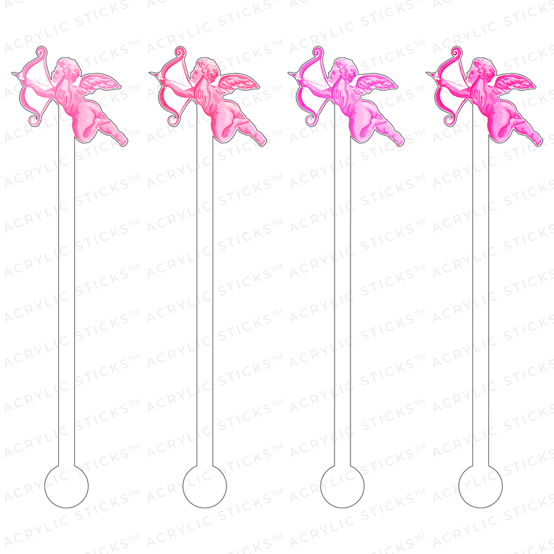 PINK CUPIDS ACRYLIC STIR STICKS COMBO
