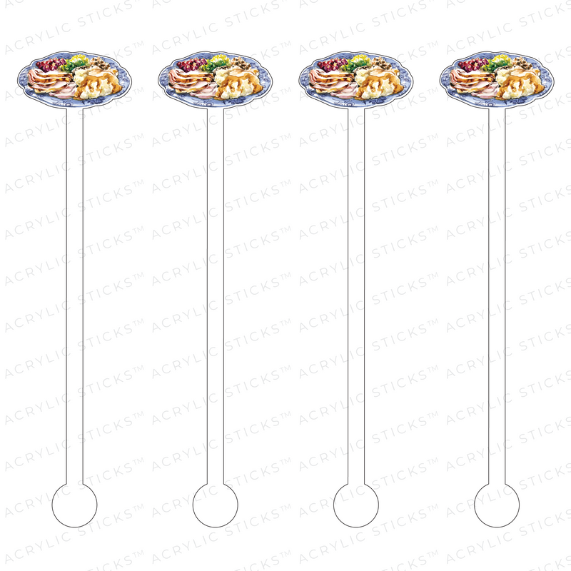 TURKEY DINNER ACRYLIC STIR STICKS