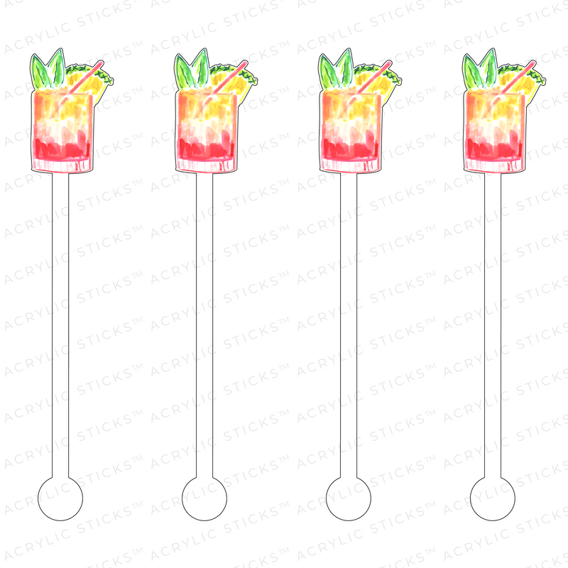 AS X EVELYN HENSON PINEAPPLE QUENCHER ACRYLIC STIR STICKS