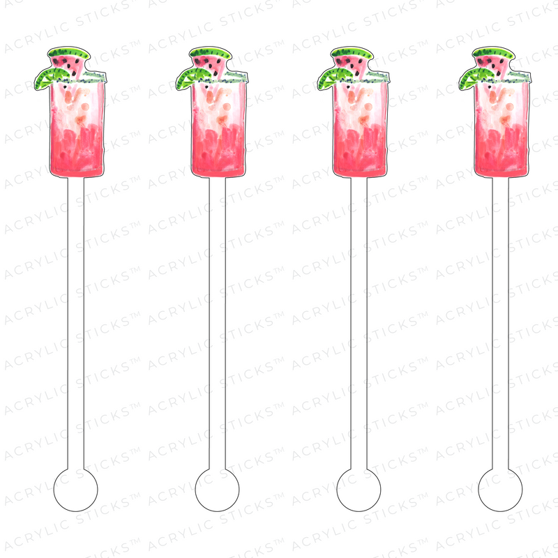 AS X EVELYN HENSON WATERMELON LIME QUENCHER ACRYLIC STIR STICKS