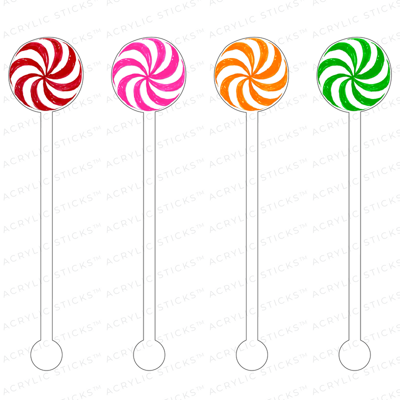 CANDY PEPPERMINTS ACRYLIC STIR STICKS COMBO