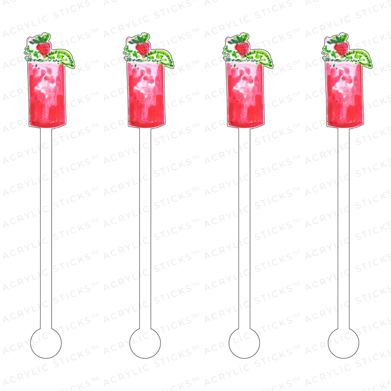 AS X EVELYN HENSON STRAWBERRY LIME QUENCHER ACRYLIC STIR STICKS