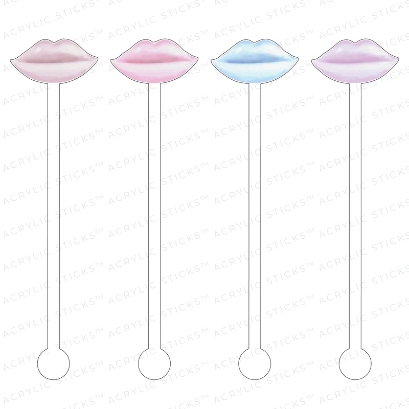PASTEL PEARL LIPS ACRYLIC STIR STICKS COMBO