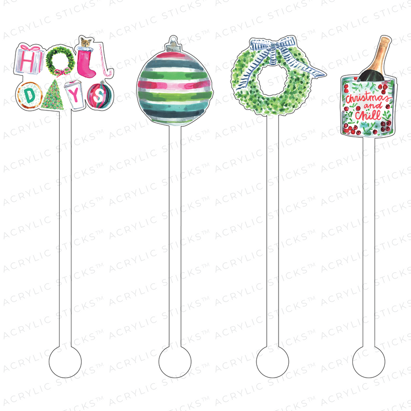 AS X EVELYN HENSON HOLIDAYS & CHILL ACRYLIC STIR STICKS COMBO