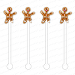 YUMMY GINGERBREAD MAN ACRYLIC STIR STICKS