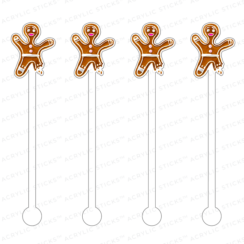 YUMMY GINGERBREAD MAN ACRYLIC STIR STICKS