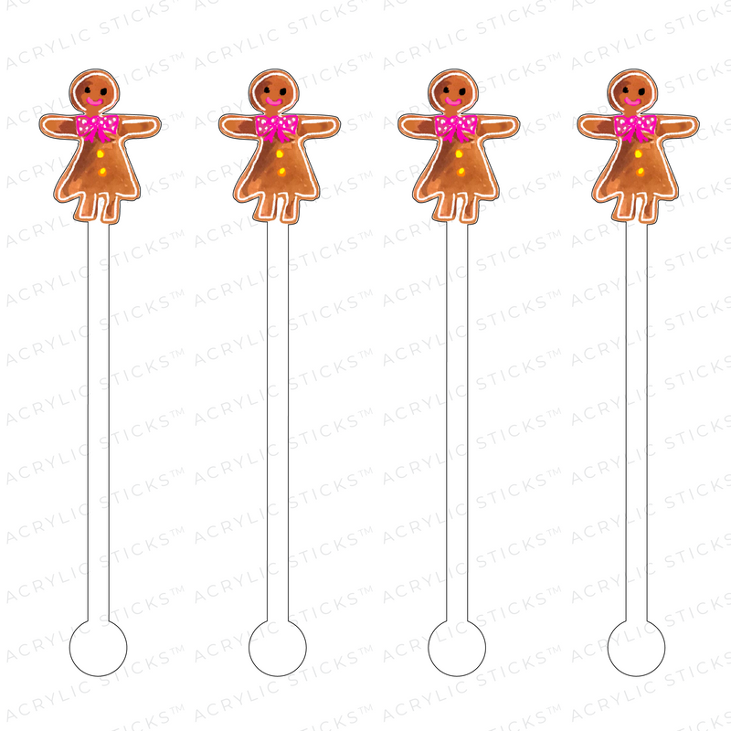 GINGERBREAD GIRL ACRYLIC STIR STICKS