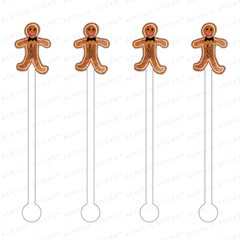 GINGERBREAD BOY ACRYLIC STIR STICKS