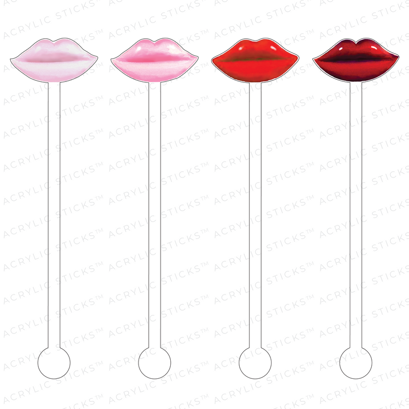 LOVE YOU LIPS ACRYLIC STIR STICKS COMBO