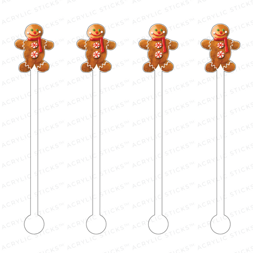 GINGERBREAD MAN ACRYLIC STIR STICKS