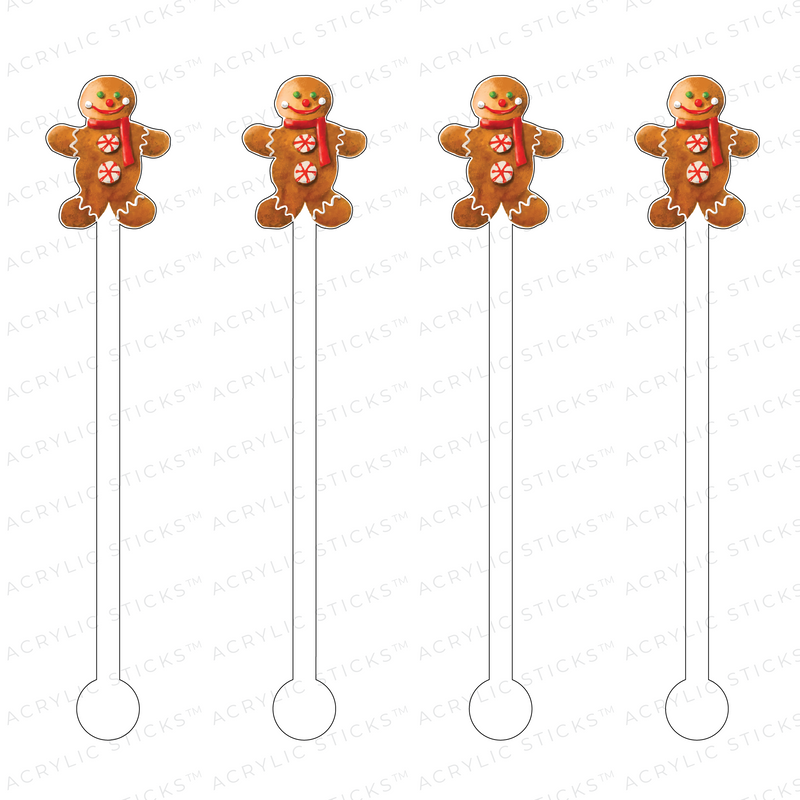 GINGERBREAD MAN ACRYLIC STIR STICKS