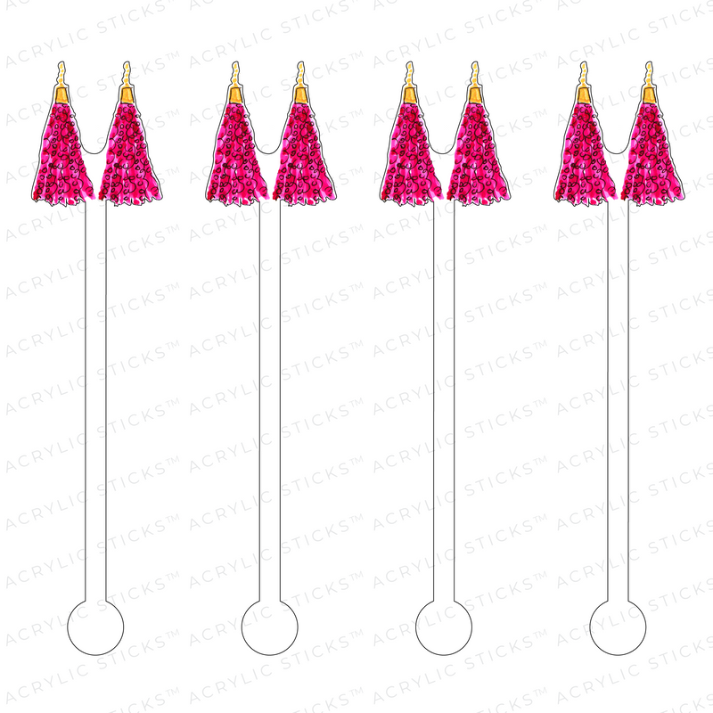 AS X EVLEYN HENSON HOT PINK TASSEL EARRINGS ACRYLIC STIR STICKS
