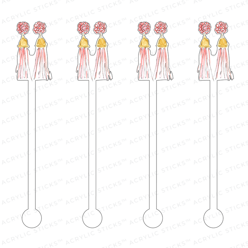 AS X EVELYN HENSON PINK TASSEL EARRINGS ACRYLIC STIR STICKS