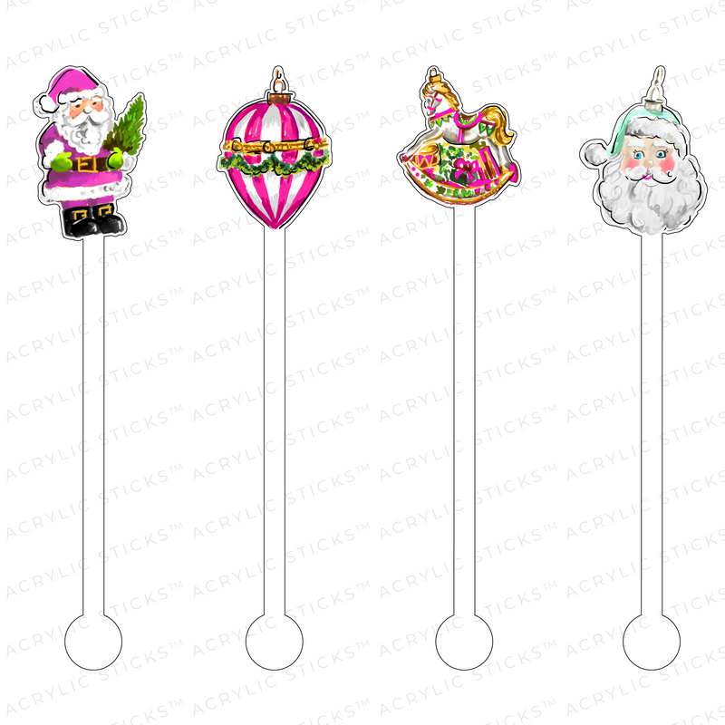 CHRISTMAS TRINKETS ACRYLIC STIR STICKS COMBO