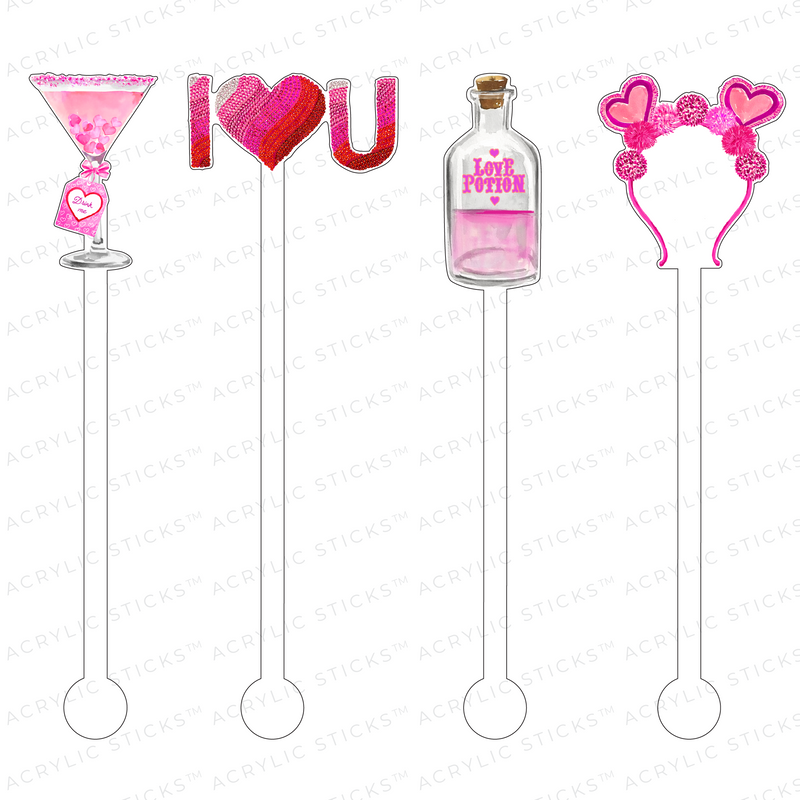 LOVE POTION ACRYLIC STIR STICKS COMBO