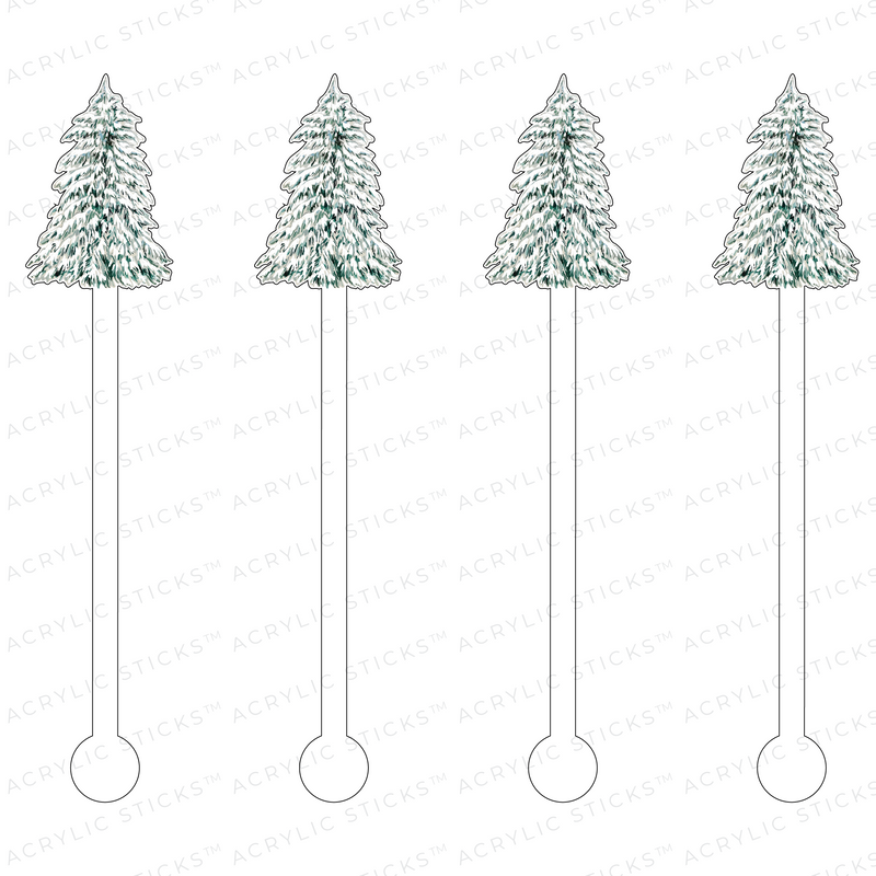 SNOW-CAPPED MOUNTAIN TREE ACRYLIC STIR STICKS