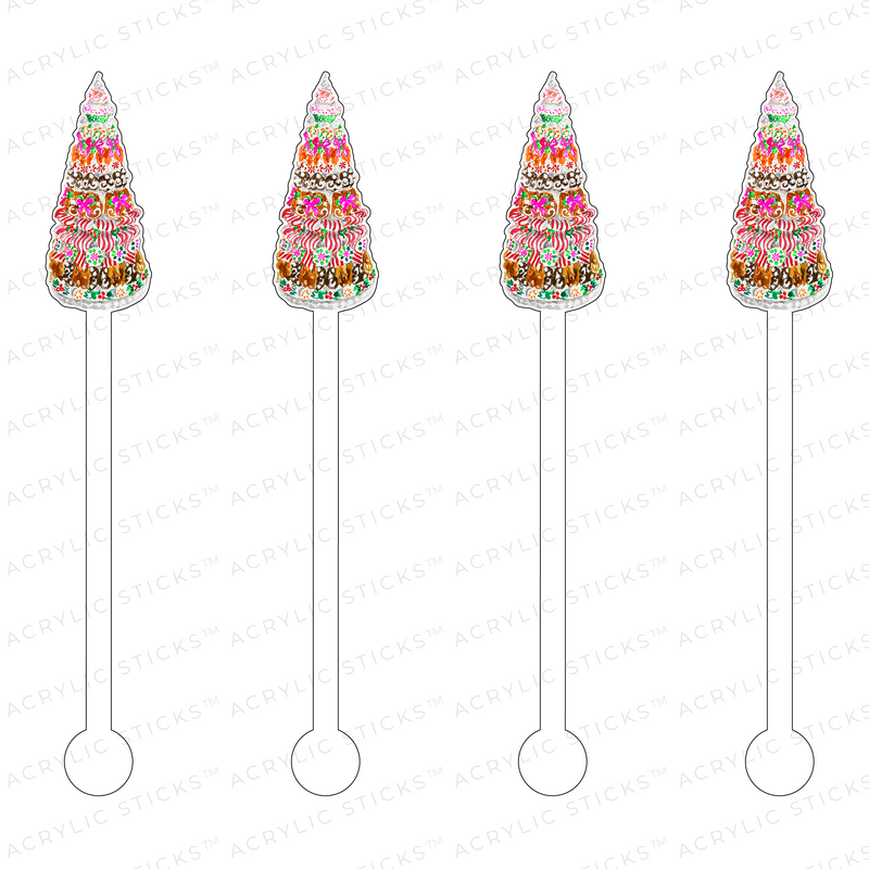 COLORFUL CANDY CHRISTMAS TREE ACRYLIC STIR STICKS