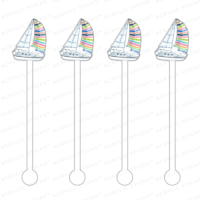 AS X EVELYN HENSON A SAIL OF A TIME ACRYLIC STIR STICKS