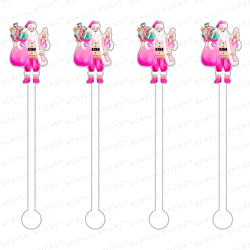 COUTURE PINK SANTA ACRYLIC STIR STICKS
