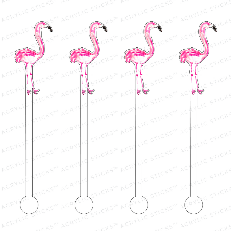 AS X EVELYN HENSON FIFI FLAMINGO ACRYLIC STIR STICKS