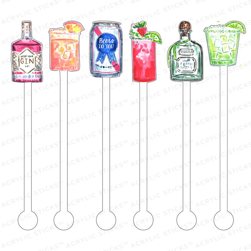 AS X EVELYN HENSON LIQUID DIET ACRYLIC STIR STICKS COMBO